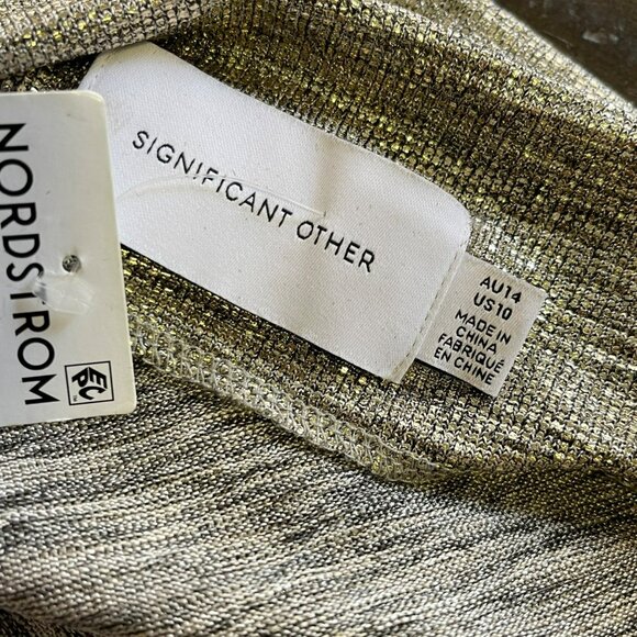 Revolve $280 Significant Other Chloe Gold Maxi Dress Formal Cut out Sz 10 NWT - Picture 11 of 12